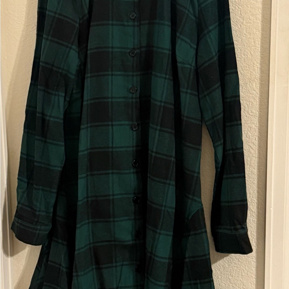 Green Long Sleeve Cuffed Collar Dress for Work